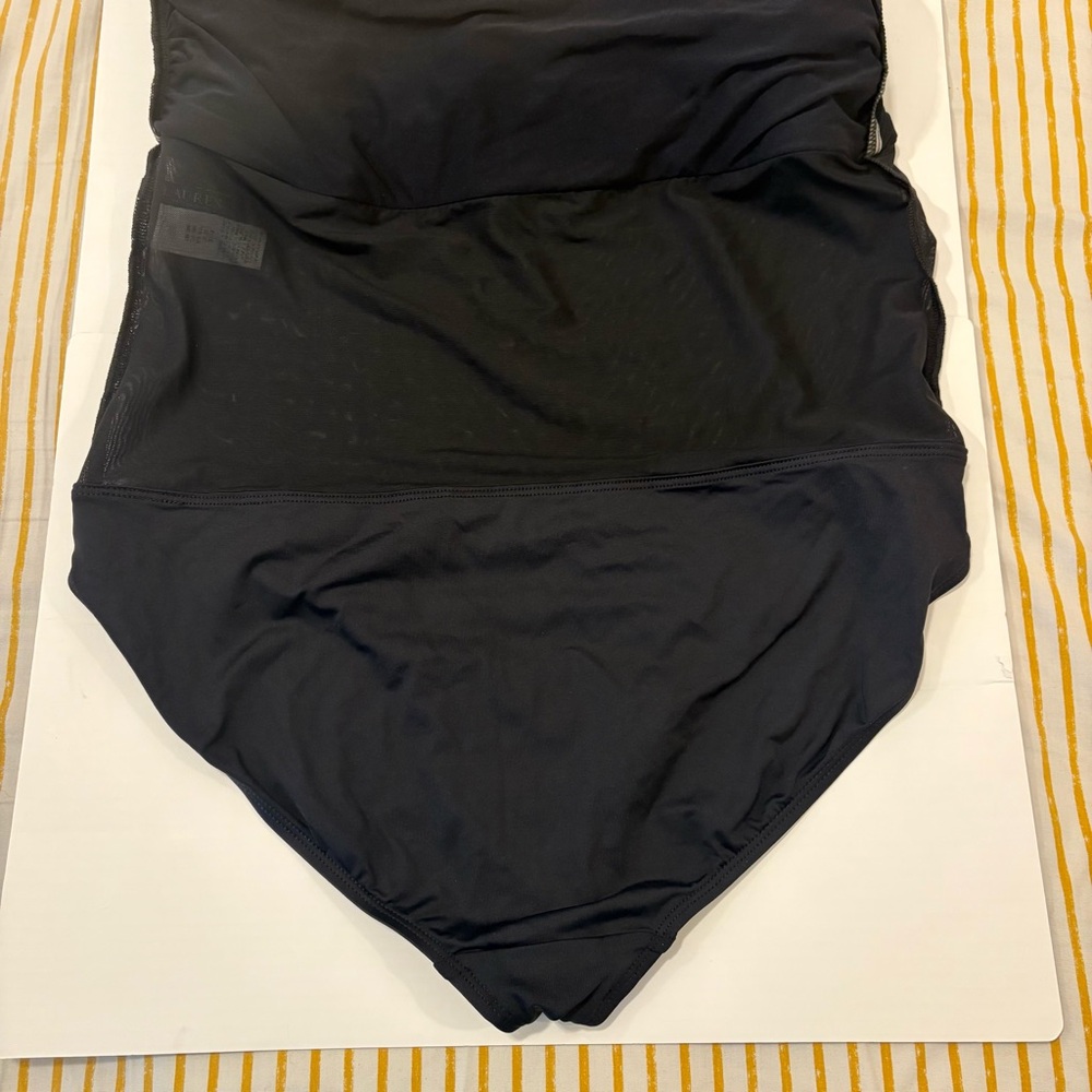 Lauren Ralph Lauren Plus Size Plunge Halter Mio One Piece Swimsuit Swim Dress 18 - Picture 7 of 9